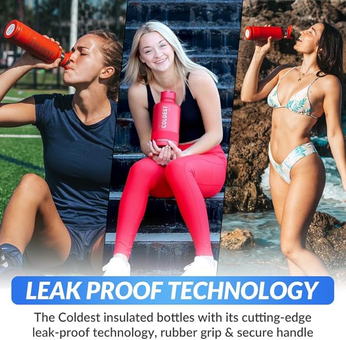 Coldest Insulated Water Bottle with Straw Lid - Stainless Steel Metal Insulated Bottle for Men & Women (Golden Rose Glitter, 32 oz)