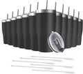 12 Pack 20oz Stainless Steel Tumblers Bulk Reusable Travel Mugs with Lid, Double Wall Powder Coated Coffe Cup for Home, Office, Outdoor Suitable for Vehicle Cup Holders