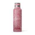 RTIC 20oz Journey Water Bottle Ceramic Lined Metal Stainless Steel Vacuum Insulated, BPA Free, Reusable, for Water, Hot and Cold Drinks, Travel, Sports, Camping, Pink Peonies
