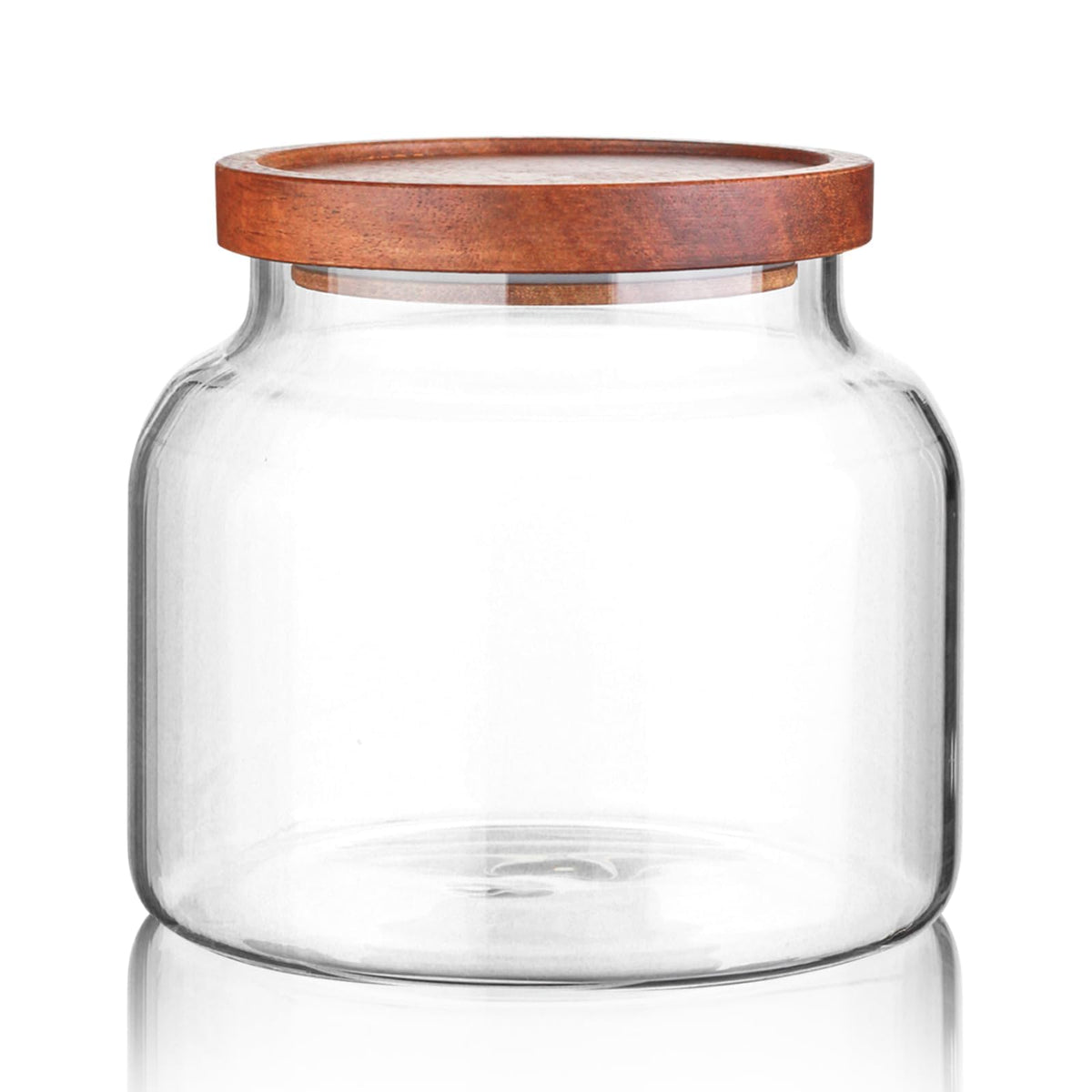 Labina Glass Jar with Wood Lid, Airtight Kitchen Storage Canister