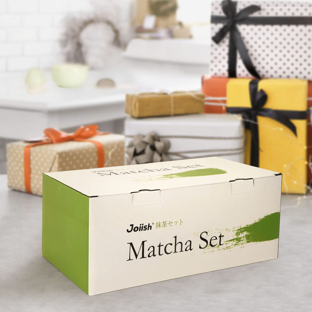 Joiish 10-Pcs Matcha Whisk Set, Matcha Kit with Measuring Spoon/Cup, Green