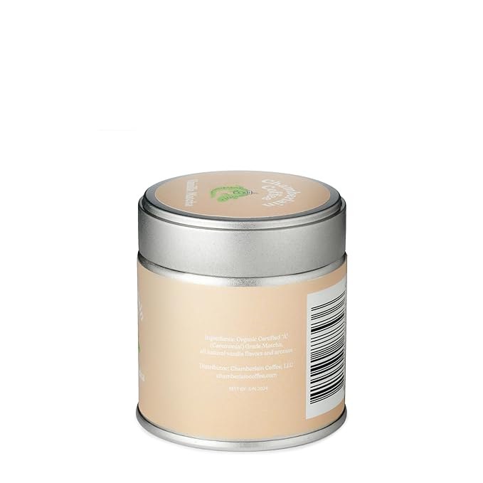 Chamberlain Coffee Vanilla Matcha Green Tea Powder - Madagascar Vanilla + Ceremonial Grade - Hot or Iced - Organic, Vegan & Gluten-Free Matcha Powder - 1.06 oz