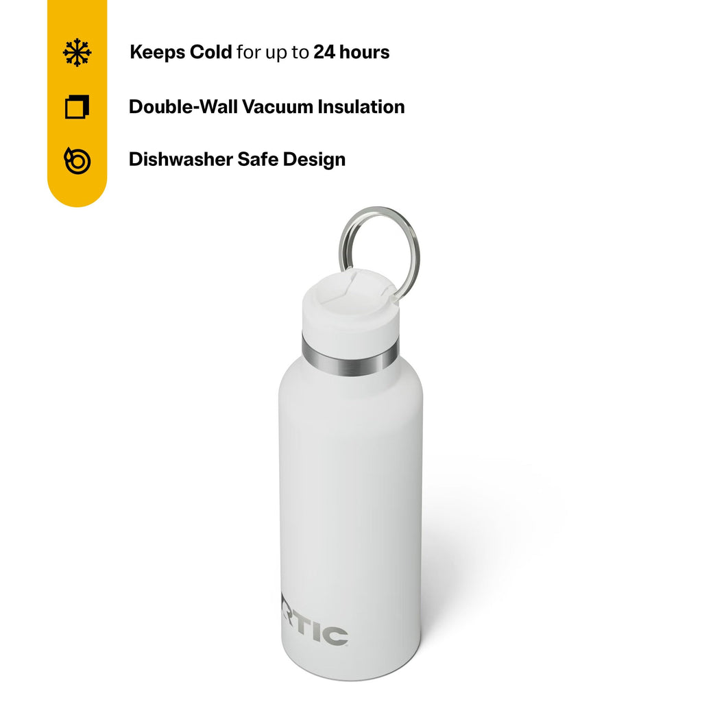 RTIC 16oz Journey Water Bottle, Ceramic Lined, White