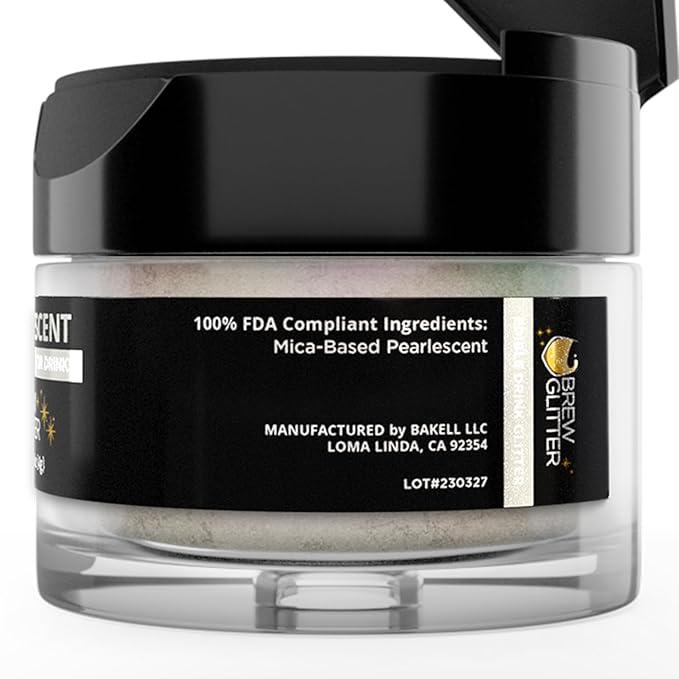 Brew Glitter Iridescent Gold Edible Drink Glitter 1x 4g Jar for Cocktails, Beer, & Beverages