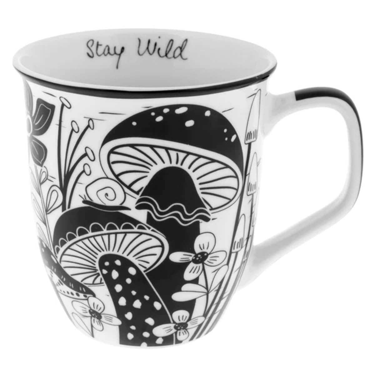 Karma Gifts 14 oz Black and White Boho Mug Flamingo - Cute Coffee and Tea Mug - Ceramic Coffee Mugs for Women and Men