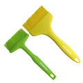 HONSVA Widened Silicone Pastry Basting Brush 2 Pcs, One-Piece Design, W/3.5", Heat Resistant Kitchen Brush for Baking, Grilling, Saucing Oil, BBQ Sauce, Marinade etc, Dishwasher Safe,Yellow&Green