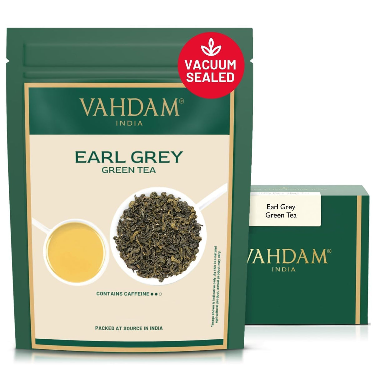 VAHDAM Earl Grey Citrus Green Tea Loose Leaf (3.5oz|50+ Cups) Bergamot Oil