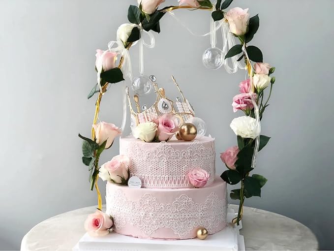 Embossing Lace Fondant Molds, Multi Circle Flowers Lace Mat Wedding Cake Decoration Tool, Rattan Shaped Cupcake Mat Silicone Molds Set of 2