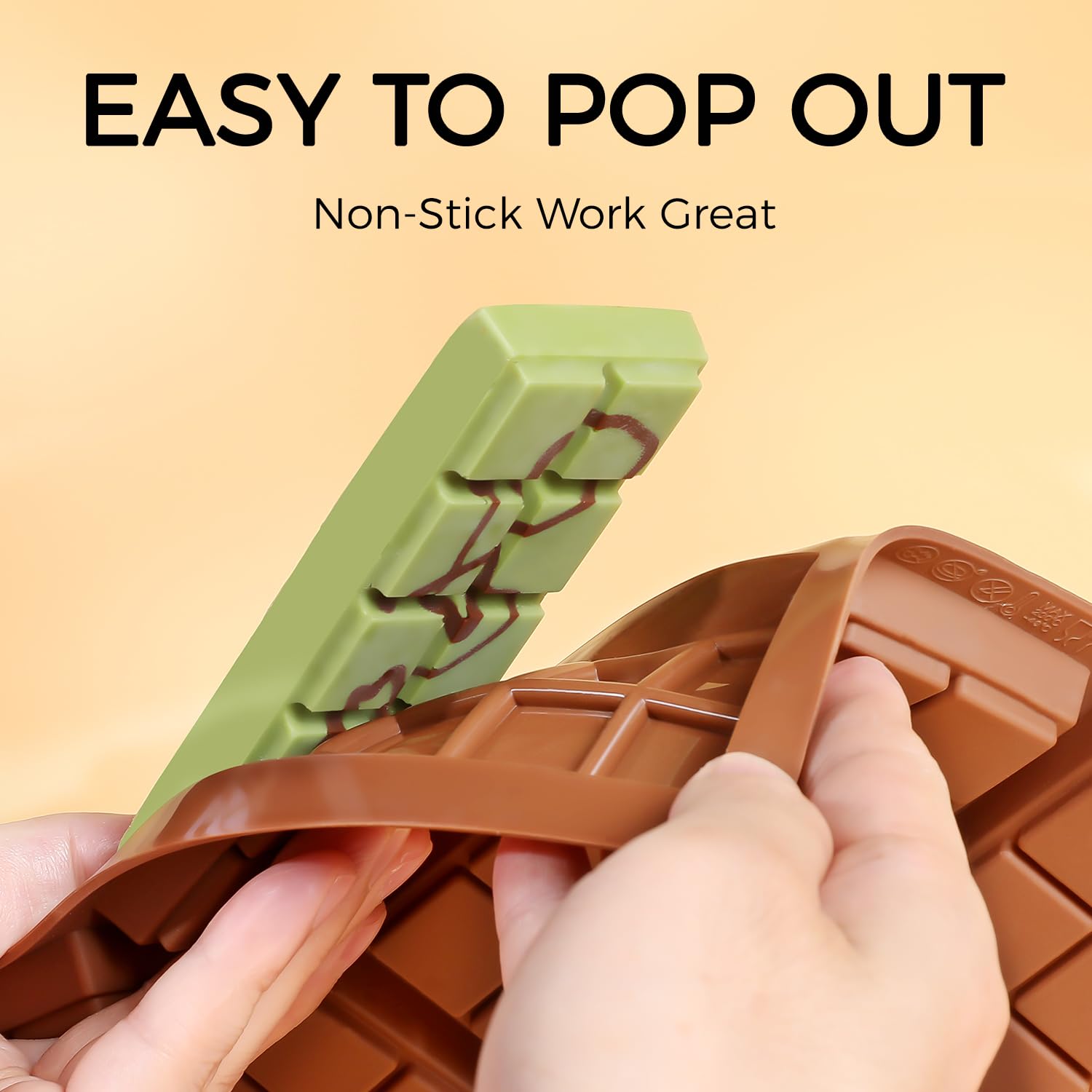 Fimary Chocolate Bar Mold, Non-Stick Dubai Chocolate Molds, Food Grade Silicone Deep Chocolate Bar Mold for Pistachio, Candy- Set of 3