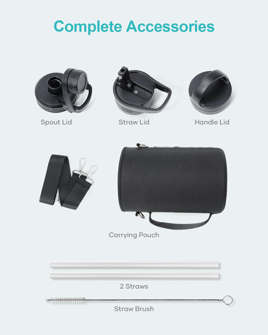 BUZIO Half Gallon Water Jug Insulated Stainless Steel (Cold for 48 Hrs)