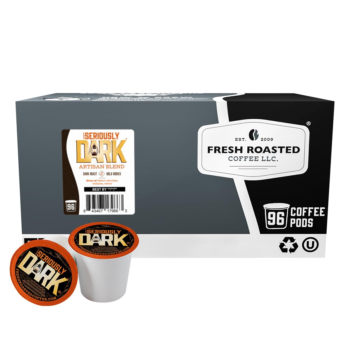 Fresh Roasted Coffee, Organic Bali Blue Moon K-Cup Pods for Keurig Brewers, Medium Roast, USDA Organic, Kosher, 24 Count (Pack of 3)