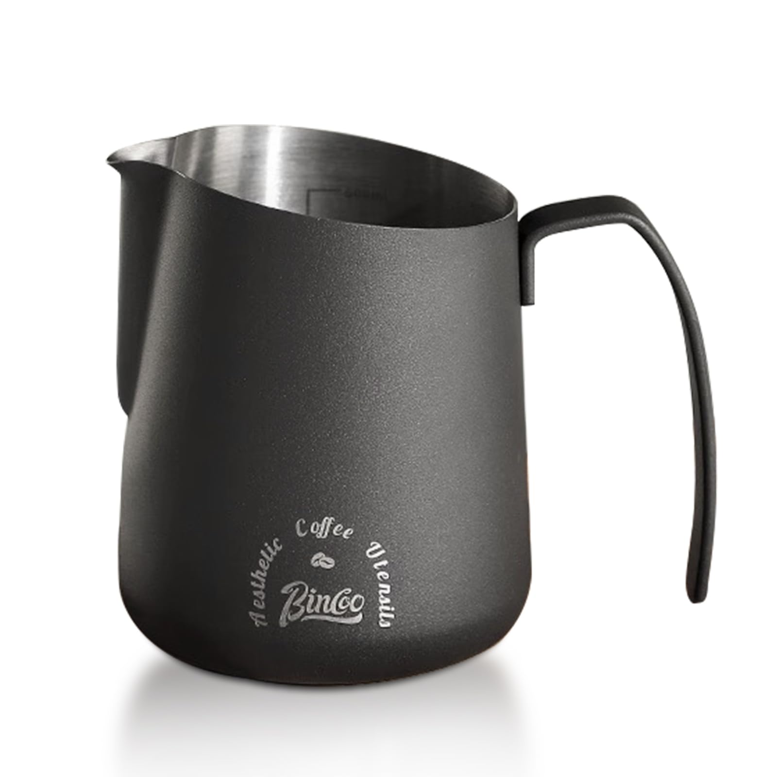 Milk Frothing Pitcher 500ML - Espresso Steaming Pitcher with Large Handle and V-Spout,Stainless Steel Milk Frothing Cup for Cappuccino, Latte Art,Coffee Machine Accessories