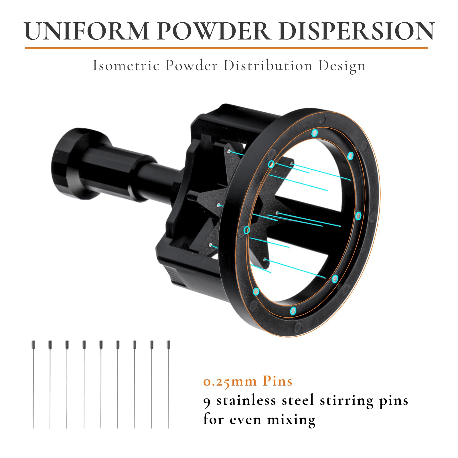 Vandroop Rotary WDT Tool 54mm, Semi-Automatic Espresso Distribution Tool