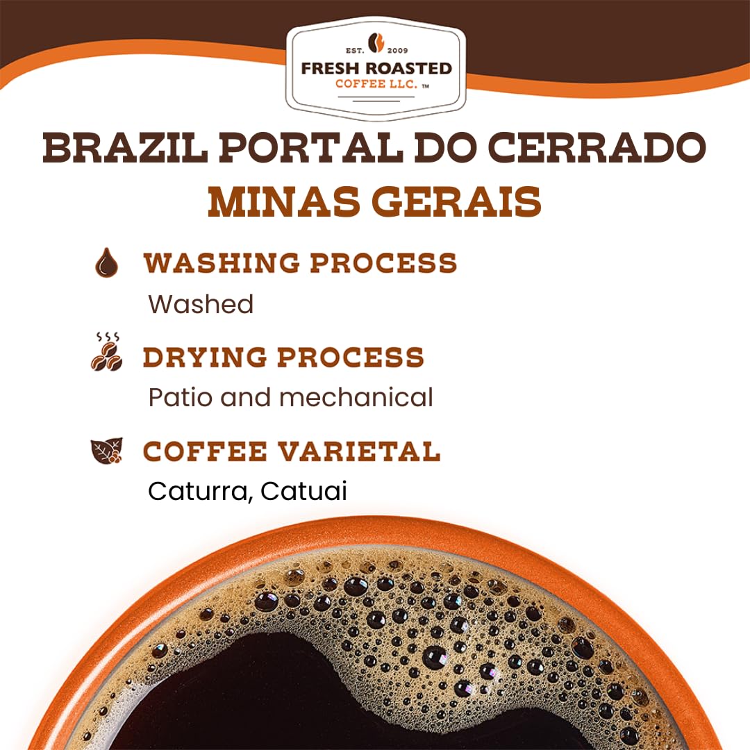 Fresh Roasted Coffee, Brazil Minas Gerais Drip Ground Coffee, Light Roast, Kosher, 12 oz