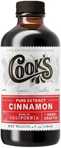 Cook's Pure Cinnamon Extract Made From Fine Ceylon Cinnamon, Premium All Natural Cinnamon Extract for Baking, Cooking, Beverages and Candies, 4 oz