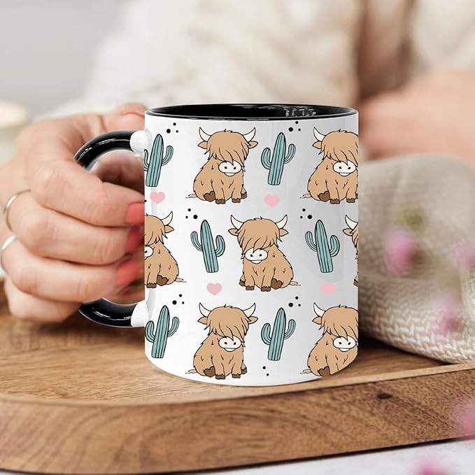 Highland Cow Coffee Mug 11oz, Highland Cow Gifts for Women, Cowgirl Stuff