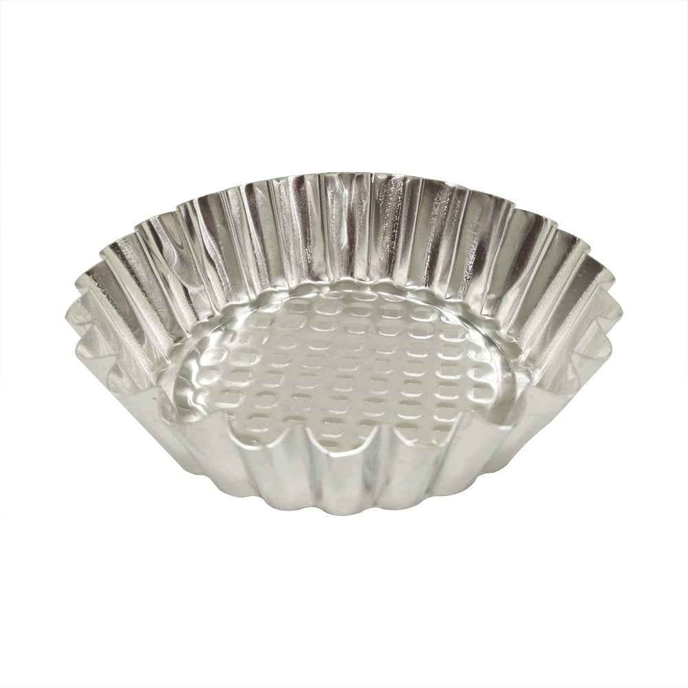 MYStar Set of 20, 3-3/4" Fluted Design Round Shape Non-stick Aluminum Tart Mold, Mini Pie Tin, Tartlet Pan