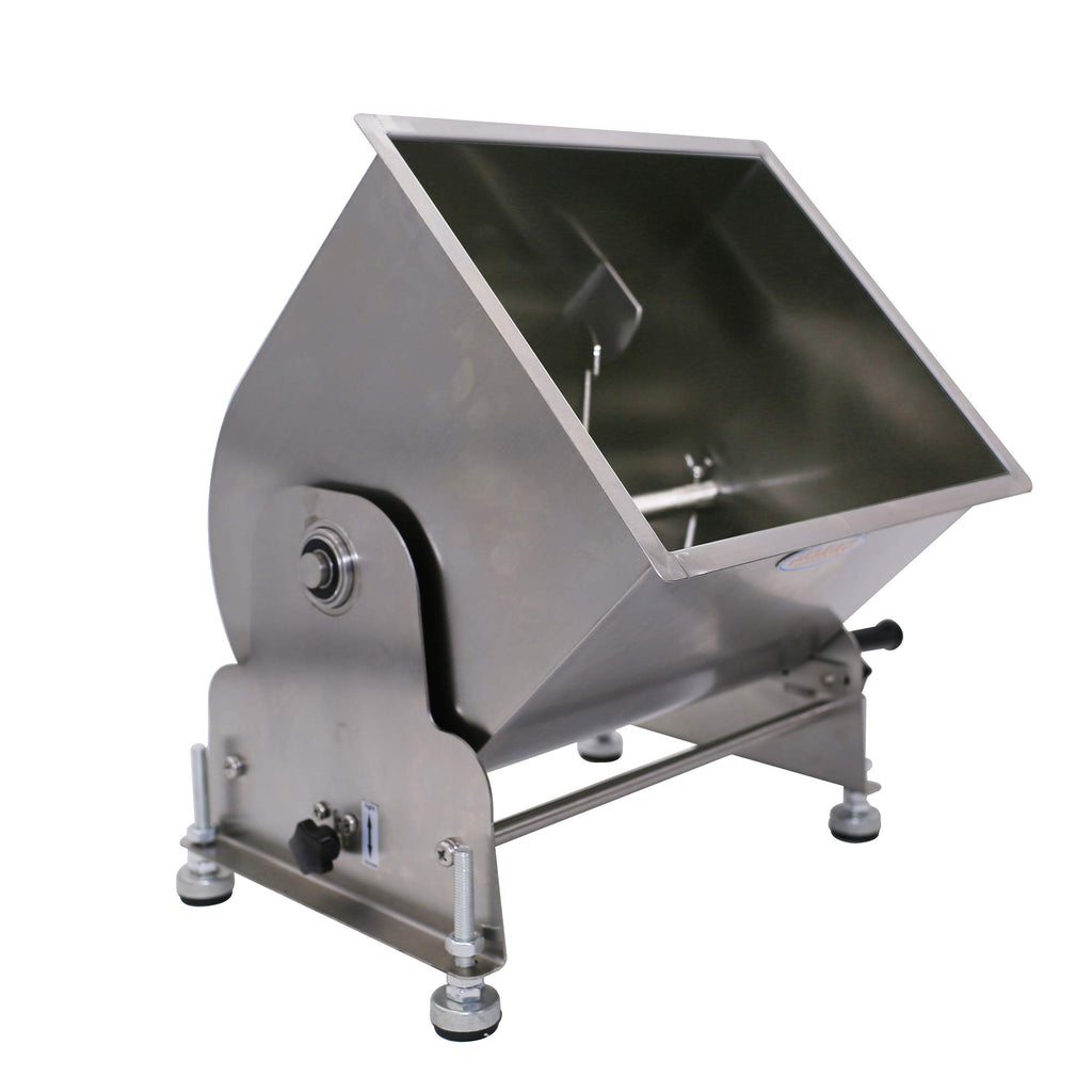 CMI Commercial Tilting Mixer Stainless Steel Manual Meat Mixers with Lid, 35Lb/20L Tilt Tank,(Mixing Maximum 35Lb for Meat),Sausage Mixer Machine Meat Processing Equipment(20L/35Lb-Tilt Tank(Gear))