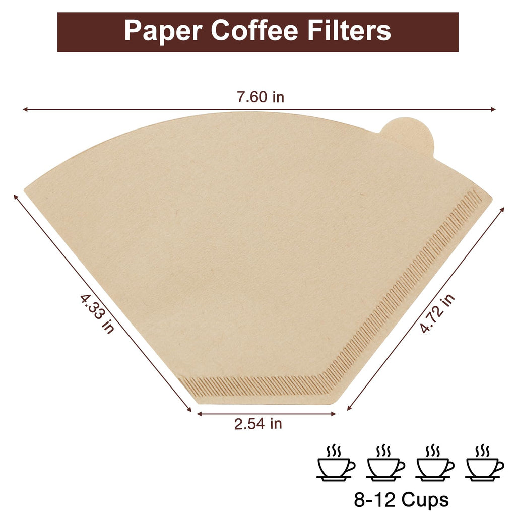 Coffee Filters 4 Cone Paper, 100 Count Unbleached-Disposable Pour Over Coffee Filter for Drip Coffee Maker, Coffee Paper Filters 8-12 Cup, Cone Coffee Filters 04