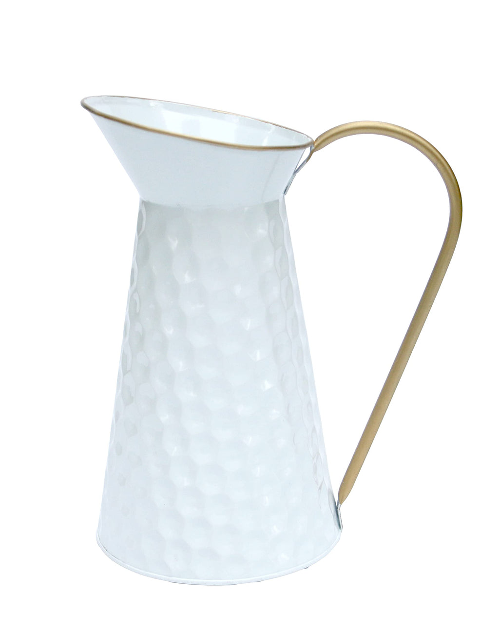 Elegant White Metal Decorative Flower Vase,Farmhouse Galvanized Pitcher,Rustic Milk Jug for Home Decor…