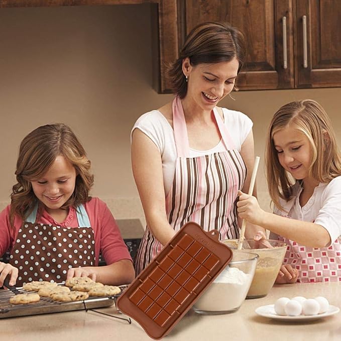 Protein Bar Molds, Energy Bar Molds 3 Pack Break Apart Silicone Chocolate Candy Molds, Non-Stick, BPA Free, Reusable for Homemade Snacks, Gifts