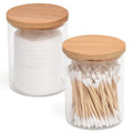 BKYFPQ 2 Pack Glass Qtip Holder Dispenser for Cotton Ball,Swab,Pads,Floss