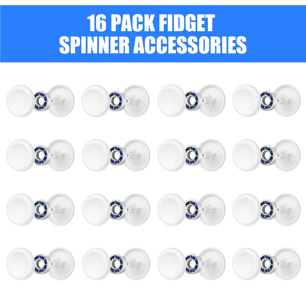 16 Pack Fidget Spinner Bearing and Cap Replacement Set, Chrome Steel Bearing Balls, High Speed 13mmx7mmx4mm Bearings Single Sealed Small Bearings for Fidget Spinner