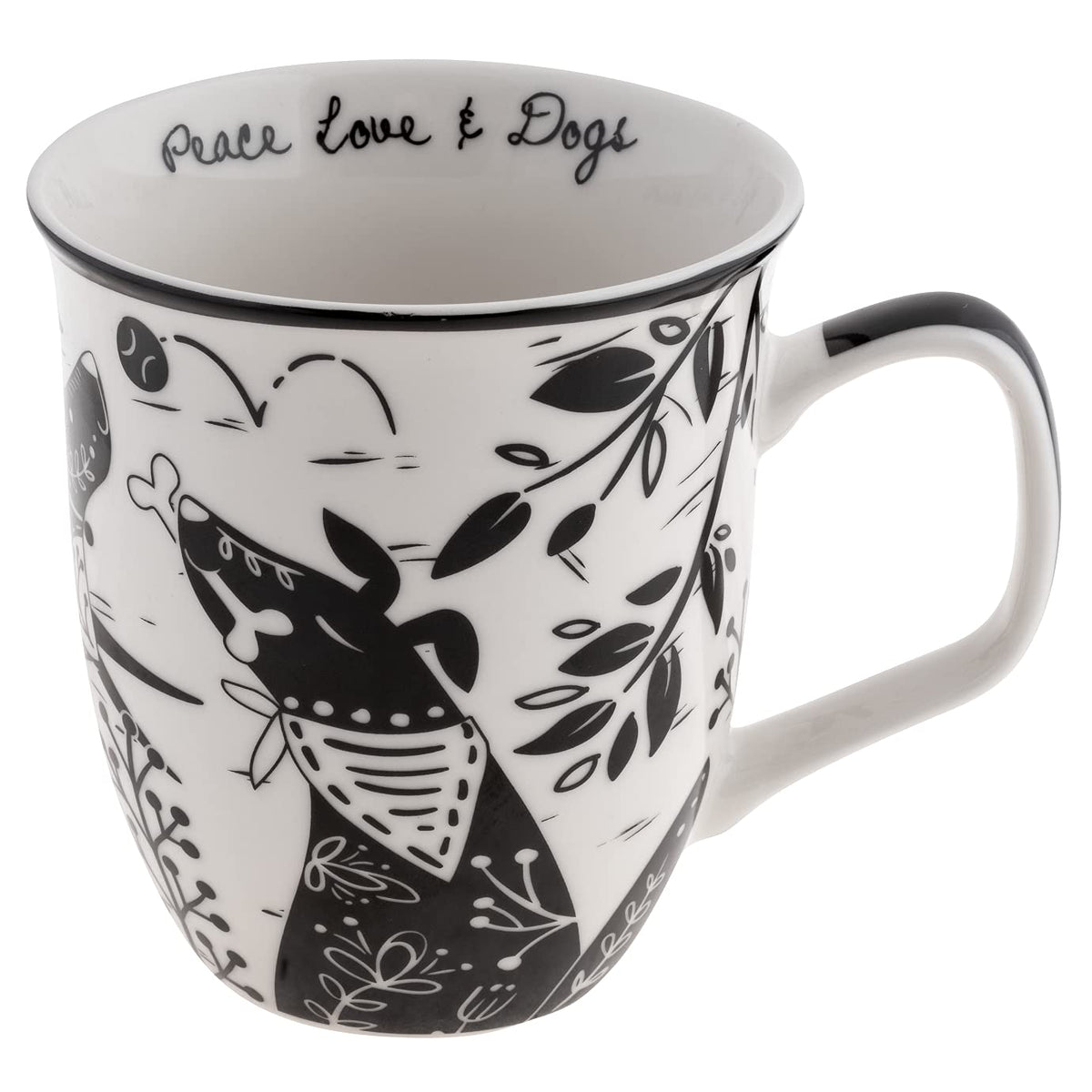 Karma Gifts 14 oz Black and White Boho Mug Flamingo - Cute Coffee and Tea Mug - Ceramic Coffee Mugs for Women and Men