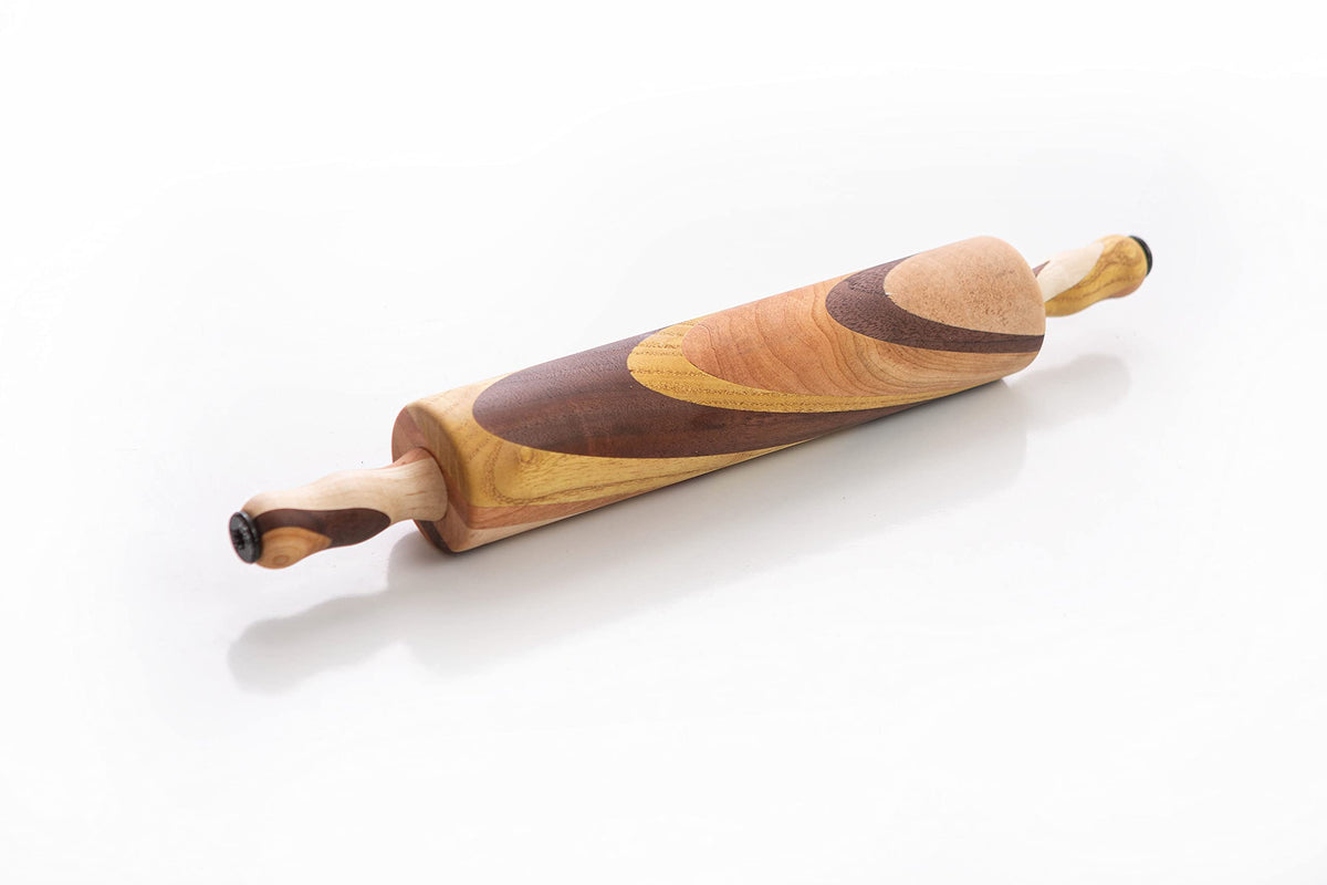 Amish Handmade Multi Wood Rolling Pin (6" Rolling Surface)