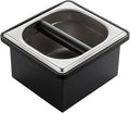 Coffee Knock Box, Espresso Knock Box Coffee Bin Barista Accessories Coffee Machine Accessories, Stainless Steel Small Coffee Knock Box Container with Silicone Knock Bar and Non Slip Base