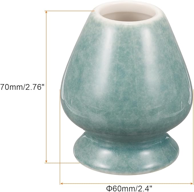 HARFINGTON Ceramic Chasen Stand 70mm Matcha Whisk Holder Teas Set Whisks Stand Traditional Matcha Tea Chasen Holder Tea Set Accessories for Tea Tasting, Mint Green