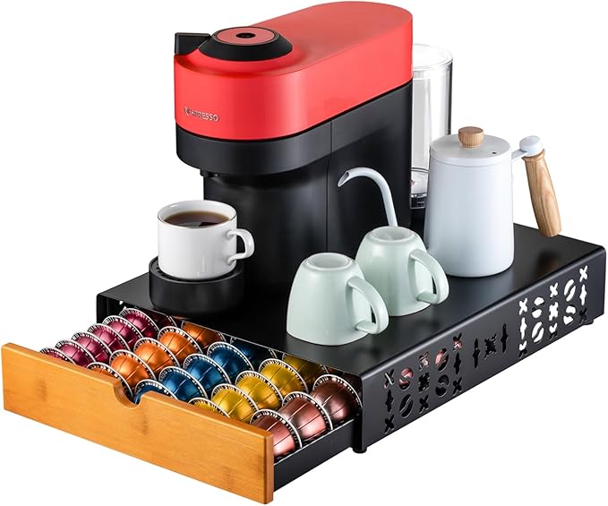 FlagShip for Nespresso Pod Holder Coffee Pod Organizer for Vertuo Pod Storage Morden Design Large Capacity Fits All Size Vertuo Pods