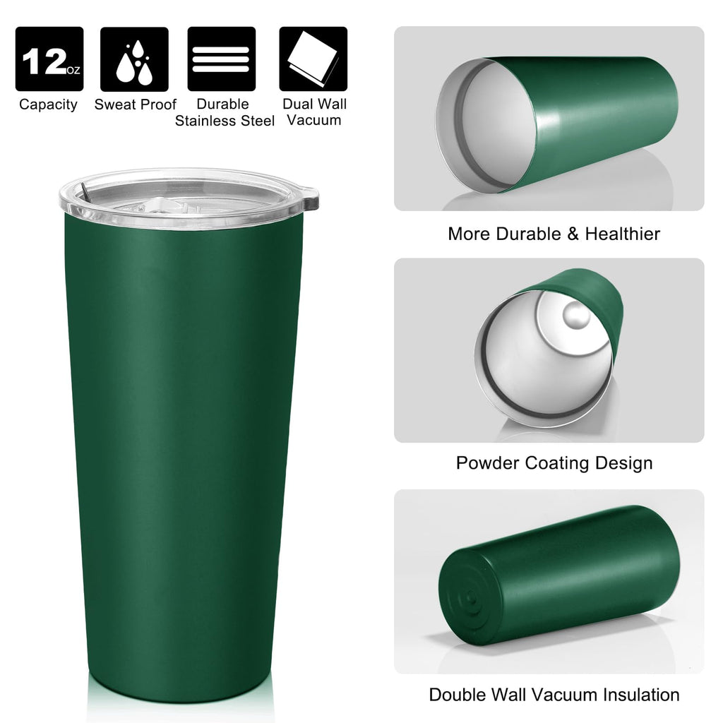 VEGOND 20oz Tumbler Stainless Steel Tumbler with Lid And Straw Vacuum Insulated Double Wall Travel Coffee Mug(dark green package 6)