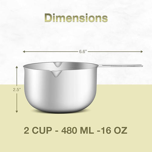 1PCS 2Cup (480ml, 16oz) Measuring Cup, Etched Inner Scale Measure Scoop