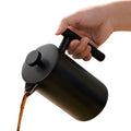 YJX 34oz Black Coffee Maker, Stainless Steel Insulated French Press