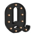 Foaky Black LED Letter Lights for Room Decor - Bedroom Wall Decor, Alphabet Lights for Home, Wedding, Party - Battery Operated （Q）