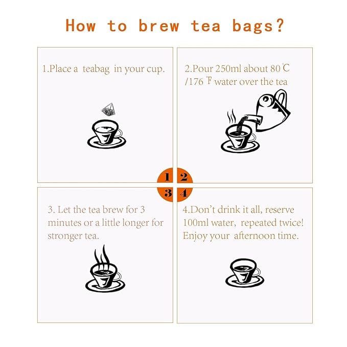XIEJINJI Premium Puerh Tea - Eco-Conscious Black Tea Bags - Resealable Bag - Fully Fermented Tea Buds with Aged Aroma - Rich & Smooth - 40 * 3.2g