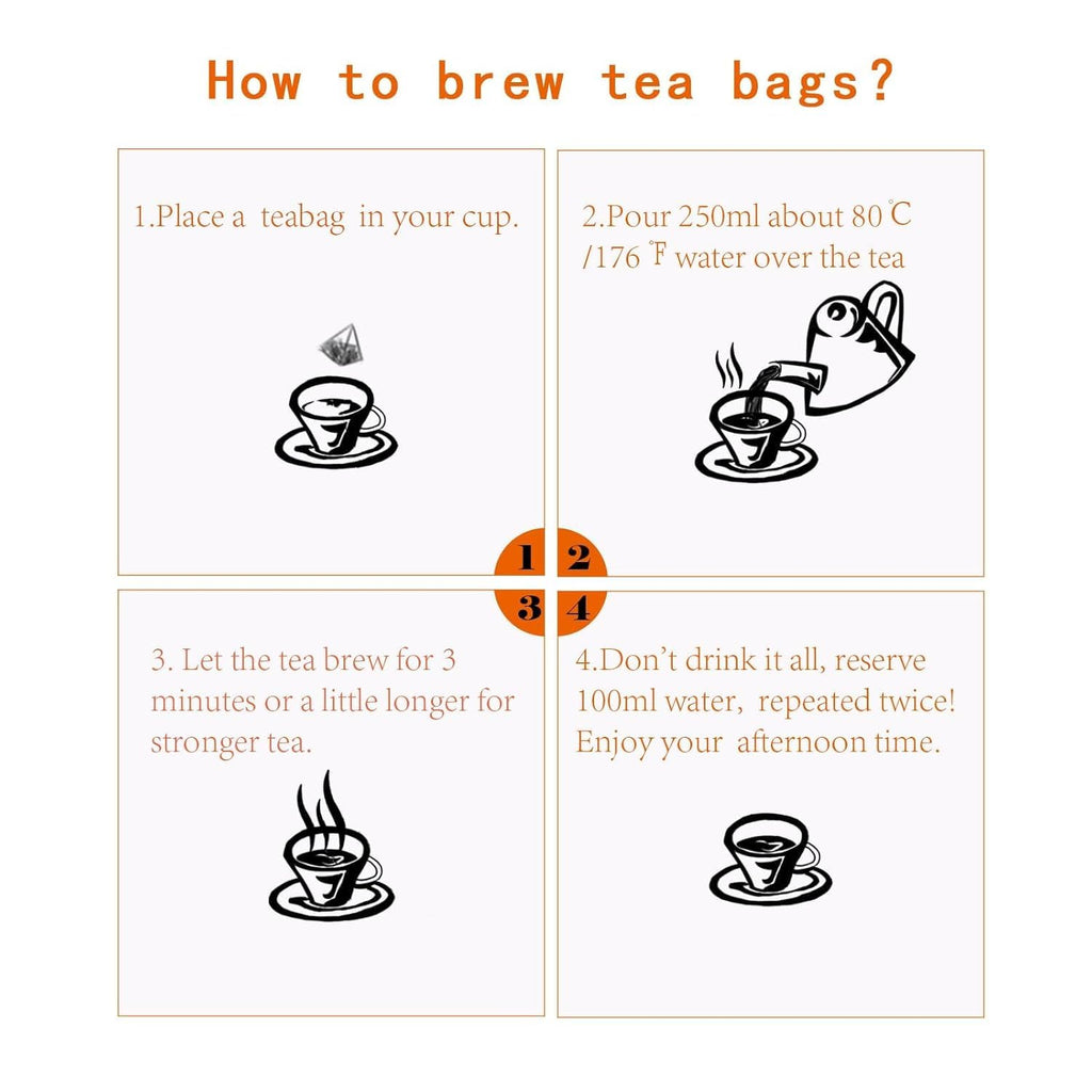 XIEJINJI Golden Monkey Tea - Chinese Black Tea - Jinjunmei - Premium Bud Tea - Eco-Conscious Tea Bags - 3.2g x 40 Count - Repeated Brewing - High Mountain Nature Fruit