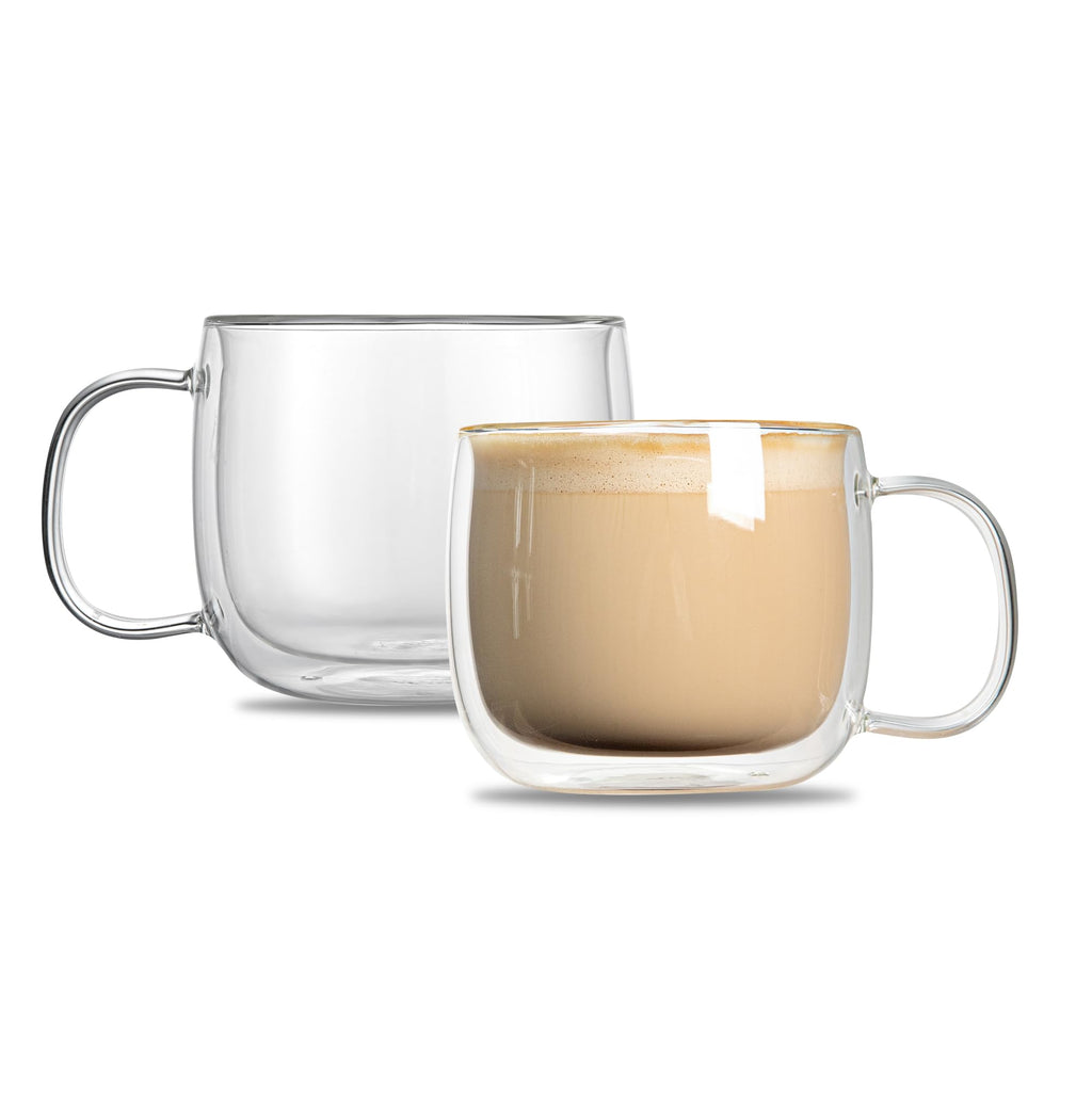 Restaurantware 17 oz Professional Glass Coffee Mug, 2 Pack