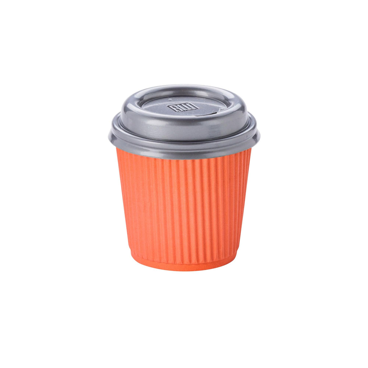 Restaurantware Ripple Wall Coffee Cups 25 Count 4 Ounce Insulated Tangerine Orange Paper Cups, Rolled Rim Spill-Resistant Disposable Paper Non-Slip for Coffee, Beverages