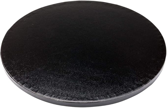 Restaurantware Pastry Tek 12 Inch Cake Board 1 Durable Cake Drum - Round Covered Edges Black Paper Cake Base Disposable For Birthdays Weddings Or Parties