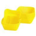 uxcell 18Pcs Silicone Cupcake Baking Cups, Silicone Muffins Liners Non-Stick Square Baking Cups, for Cooking Eggs Baking Muffins and Make a Cake(Yellow)