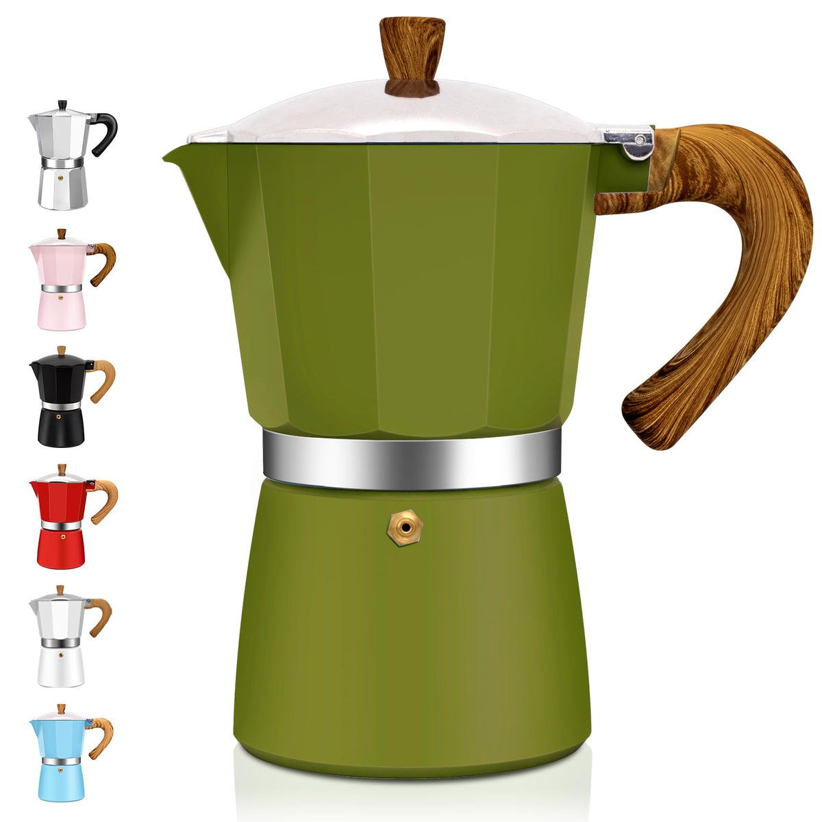 DITOSH 6 Cup Aluminum Espresso Stovetop Moka Pot Express Coffee Maker Percolator Italian Classic Mocha Coffee Machine for Italian and Cuban Cafe Brewing for Home & Camping 300ml 10oz