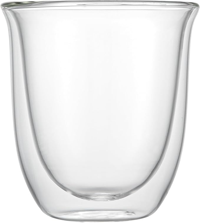 Restaurantware Glass Espresso Cups 5 Count 12 Ounces Borosilicate Double Wall Glass Coffee Mugs Insulated Clear Tea Drinkware for Hot or Cold Beverages
