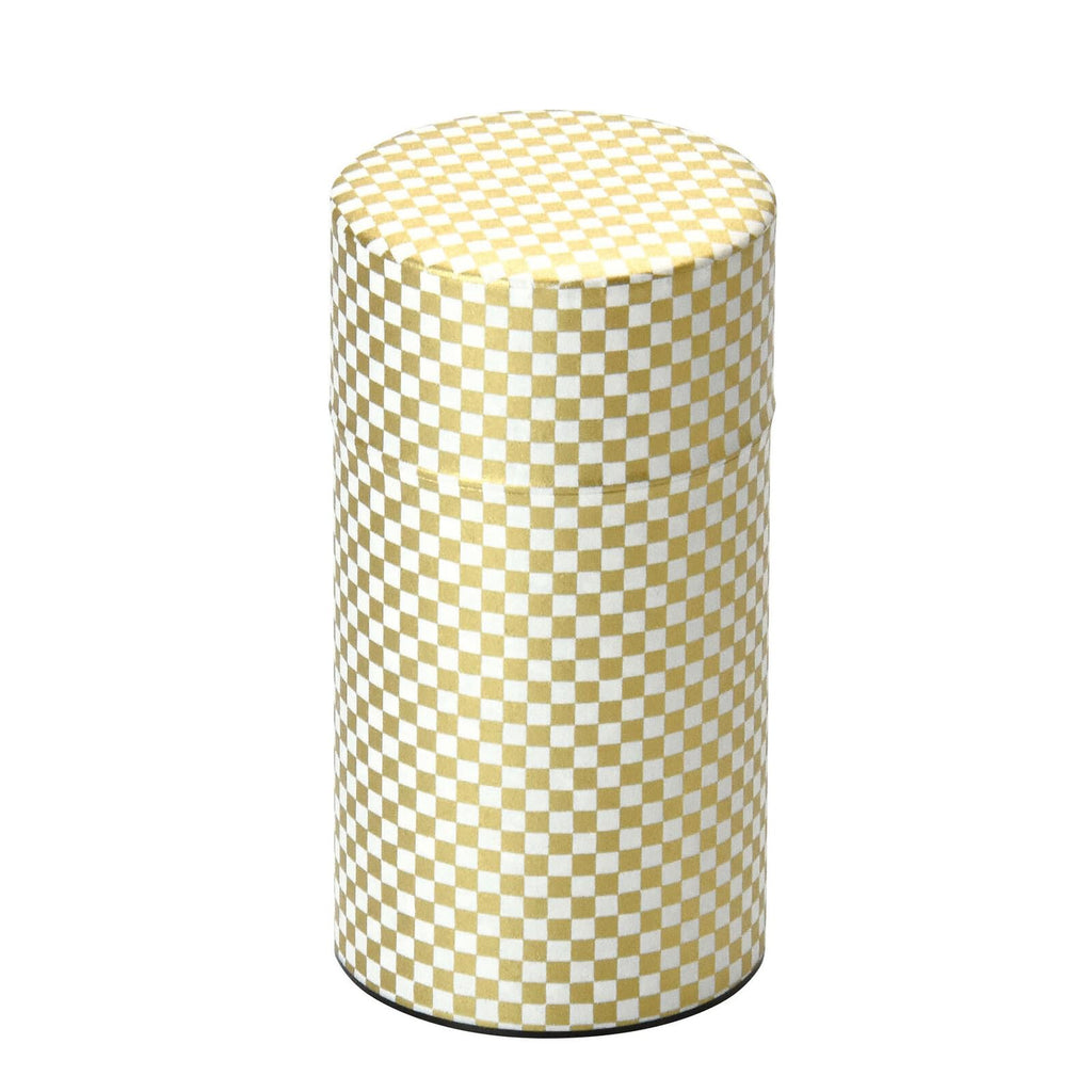 Waraku Fuuka Japanese Pokkan Matcha Coffee Spice Tea Tin Canister Washi Paper Storage with Lid 7.05 oz Capacity (Kenran Ichimatsu)