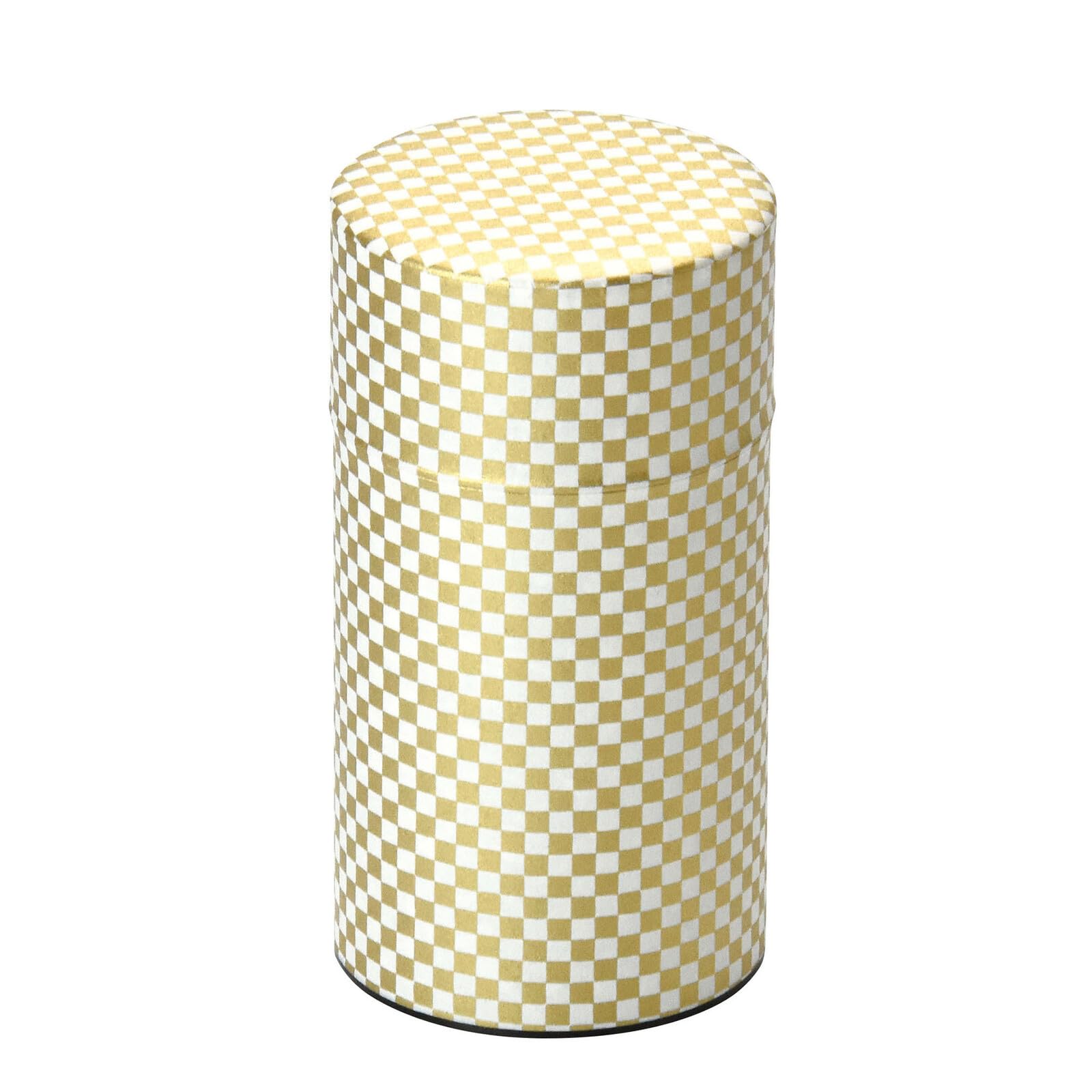 Waraku Fuuka Japanese Pokkan Matcha Coffee Spice Tea Tin Canister Washi Paper Storage with Lid 7.05 oz Capacity (Kenran Ichimatsu)