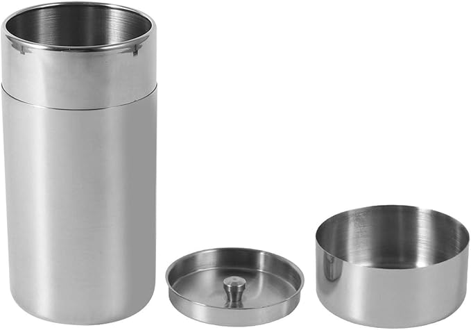 Tea Canister, Double Seal Stainless Steel Tea Tin Canister with Airtight Double Lids for Loose Tea Coffee Candy Herbs and Spices Storage(l)