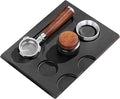 Joyeee Espresso Tamping Mat, Large Tamping Mat with Corner Edge, Anti-Slip Espresso Silicone Mat For Baristas Tool Supplies, Coffee & Espresso Machine Parts & Accessories, Black 12.6 x 9.5 inch