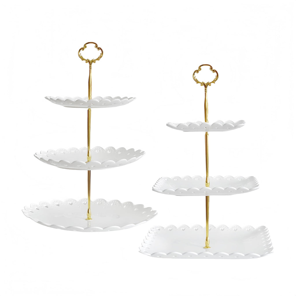 2 Pack of Plastic Dessert Cupcake Stand, 3 Tier Cup Cake Holder Tower Stand