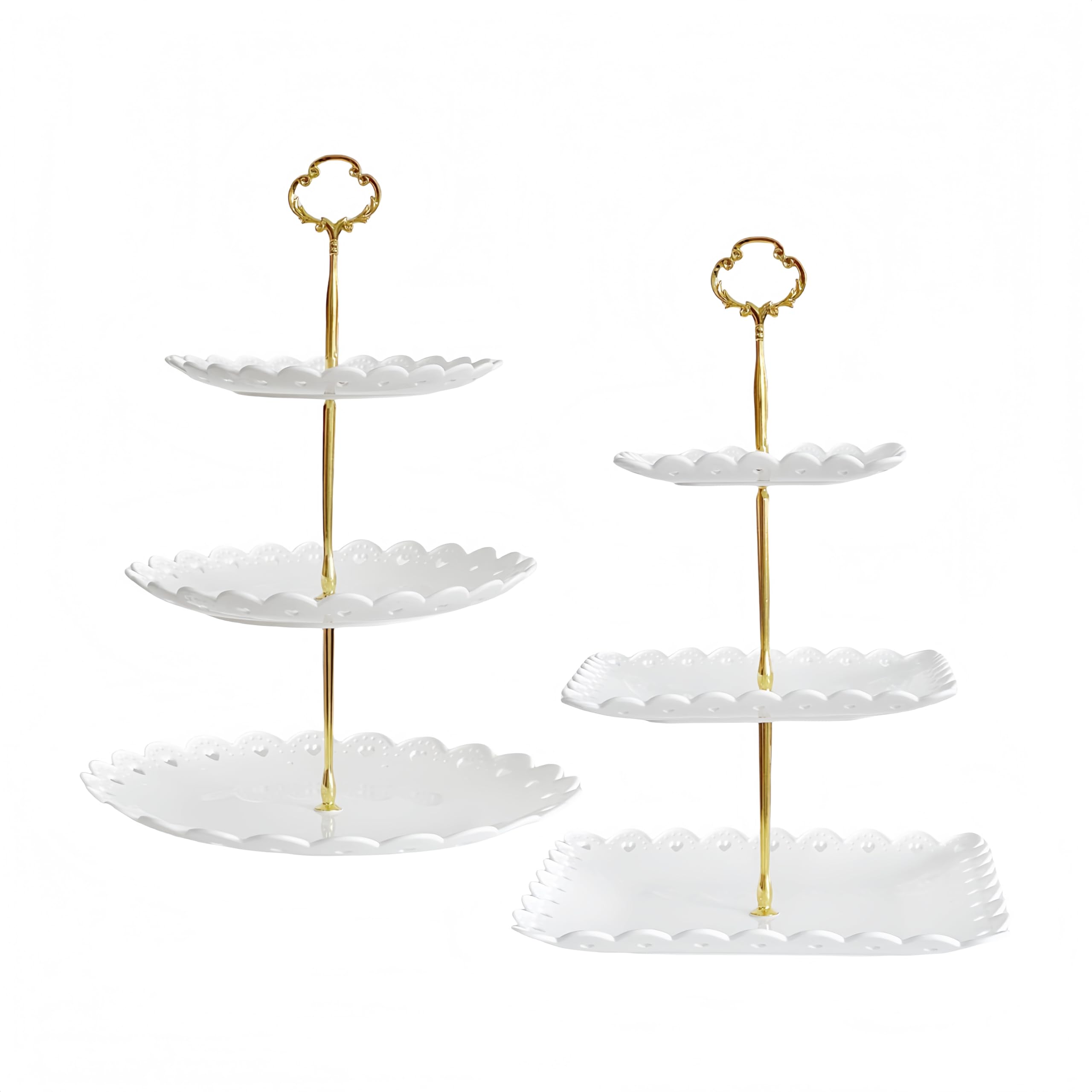 2 Pack of Plastic Dessert Cupcake Stand, 3 Tier Cup Cake Holder Tower Stand